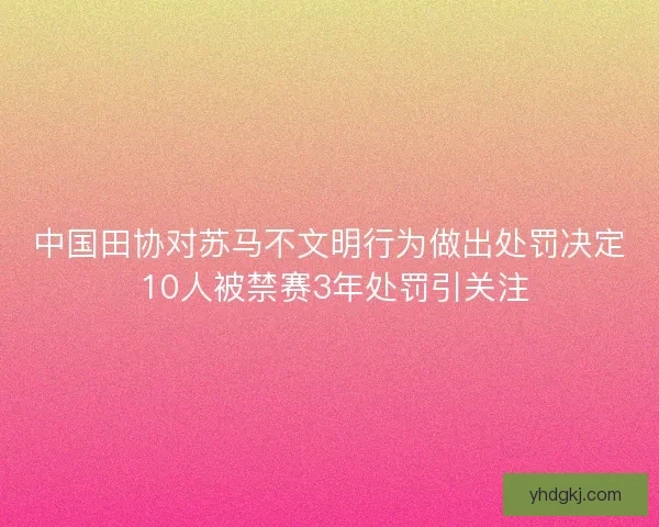 中国田协对苏马不文明行为做出处罚决定 10人被禁赛3年处罚引关注 中国田协对苏马不文明行为做出处罚决定 10人被禁赛3年处罚引关注