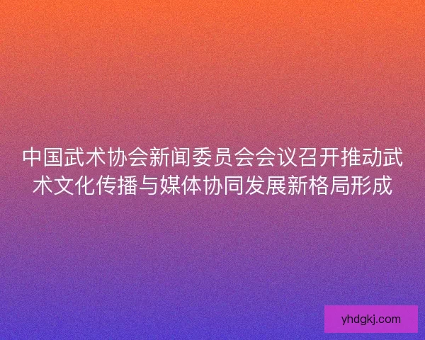 中国武术协会新闻委员会会议召开推动武术文化传播与媒体协同发展新格局形成 中国武术协会新闻委员会会议召开推动武术文化传播与媒体协同发展新格局形成